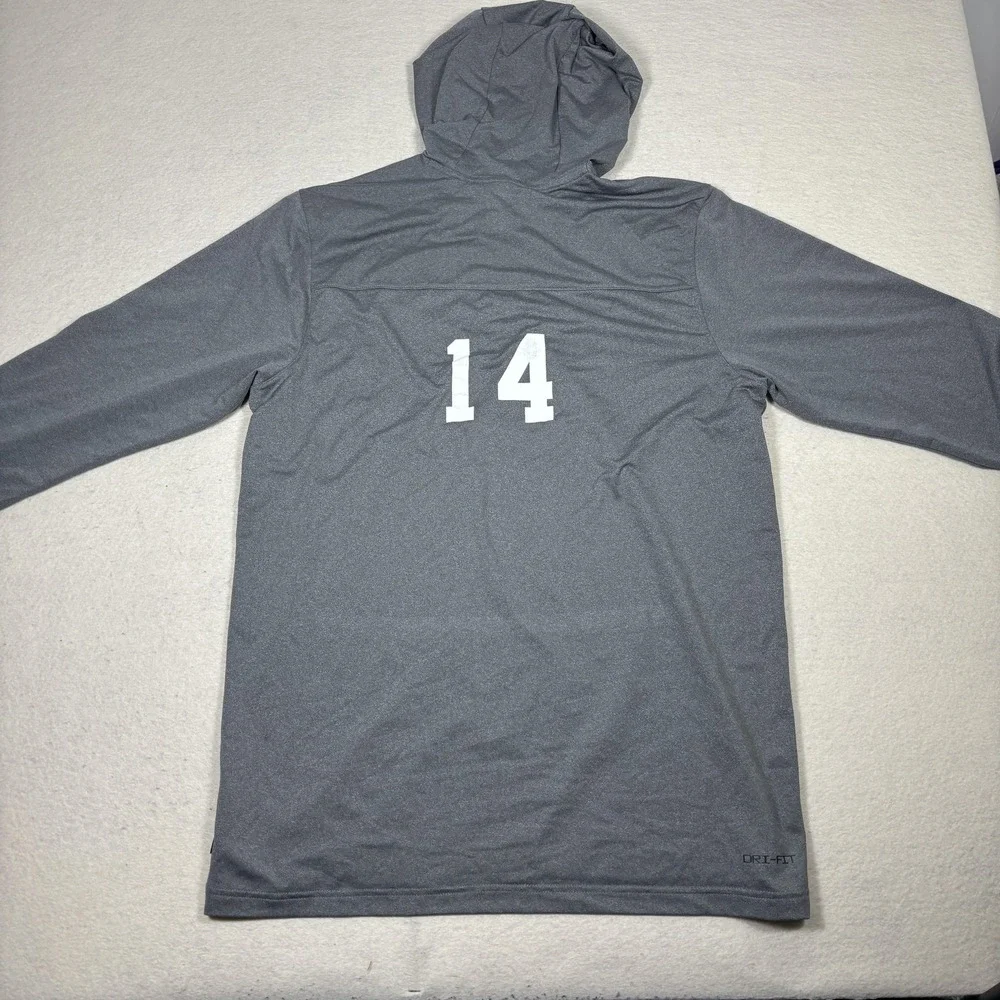 Nike Boise State Broncos Hoodie Performance Shirt Men L Gray Dri Fit Team Issued - Picture 8 of 9